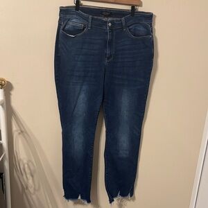 Judy Blue Straight Leg Raw Hem Jean